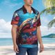 thumbnail image 3 of Fotbe Colorful Ocean Sea Turtle Camisa Hawaiana para Hombre Unisex – Camisa Casual de Verano con Botones de Manga Corta de Algodón y Lino,3X-Large, 3 of 7