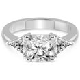 thumbnail image 3 of 3 Carat IGI Certified Radiant Shape Lab Grown Diamond Engagement Ring | 14K White Gold |Caroline Three Stone Side Trillion Diamond Ring | FG-VS1-VS2 Quality Friendly Diamonds, 3 of 5