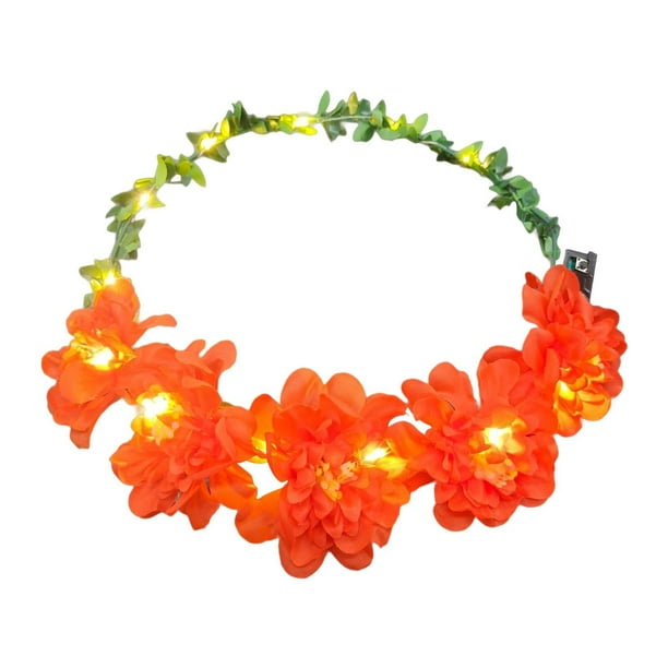 Tocado de corona floral para niñas, corona de flores para disfrazarse, fotografía escénica, viajes Rojo