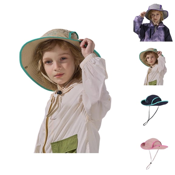 Kids Waterproof Wide Brim Bucket Hat For Boys - Summer Outdoor Sun Protection Hiking Caps, Breathable Lightweight Fisherman Hats For Children Travel Camping & Water Activities