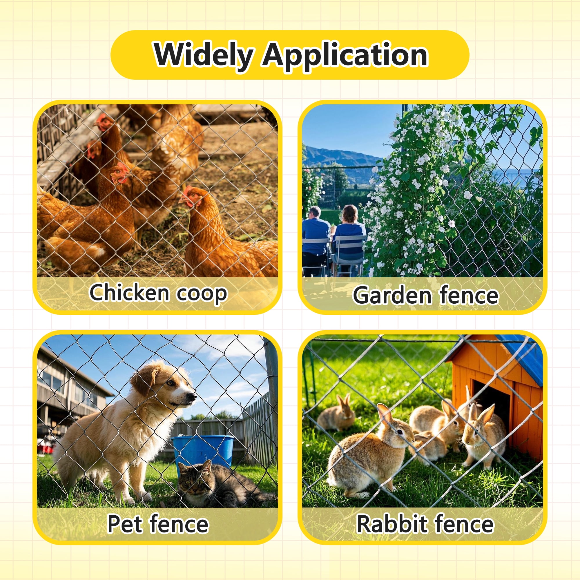 5.6ft x 57ft Galvanized Farm Fence, Heavy Zinc Coating Cattle Fence, Rustproof Field Wire Fencing, Durable Deer Goat Hog Wire Mesh for Yard Pasture Livestock Animal Protection