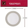 thumbnail image 5 of 100 Piece Hammered White and Silver Disposable Plastic Plates & Silverware Set Heavyweight Place Setting Service For 20 Guests Includes 20 Dinner Plates 20 Dessert Plates 20 Forks 20 Spoons 20 Knives, 5 of 5