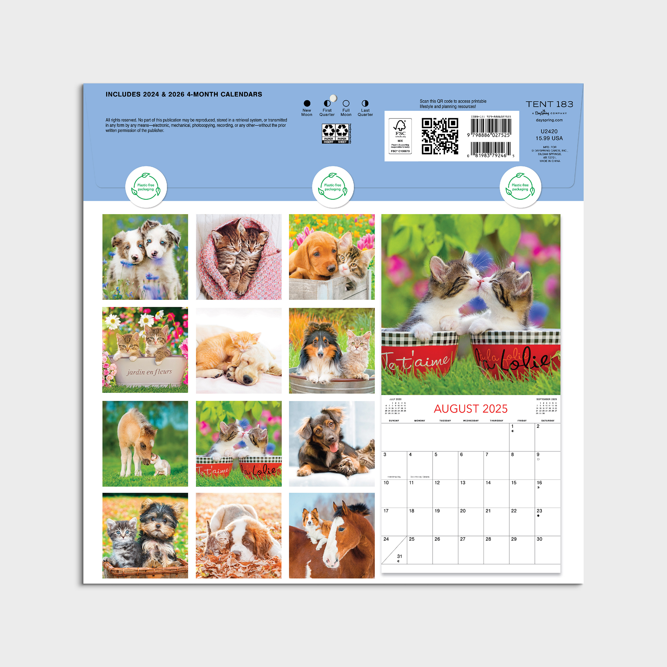 2025-12 Month Hanging Wall Calendar-Buddies -12x12 by Dayspring