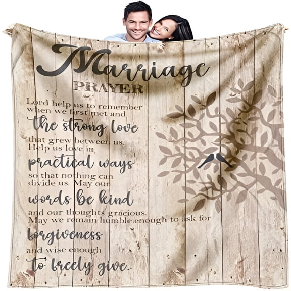 AUQ Wedding Gifts for Couples,Bridal Shower Gift for Bride,Best Bride Gifts for Wedding Day,Unique Newlywed Gifts,Marriage Prayer Throw Blanket