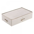 thumbnail image 1 of Caja de almacenamiento ultra grande debajo de la cama con tapa - Caja de almacenamiento de zapatos debajo de la cama para ropa y zapatos, diseño plegable con 6 asas, color beige, 1 of 5