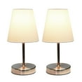 thumbnail image 3 of Mini lampe de table de base Simple Designs en nickel sable avec abat-jour en tissu, lot de 3, 3 of 4