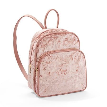 No Boundaries - Blush Crushed Velvet Mini Backpack - 0