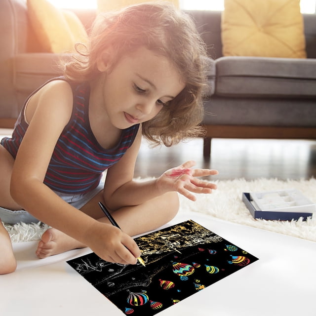 Xihbxyly Almacén de Liquidación Serie de Colores Coloridos Escenas Nocturnas de Ciudades Pinturas para Raspar