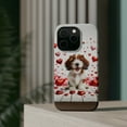 thumbnail image 4 of DistinctInk Tough Case for Apple iPhone 14 Pro MAX (6.7" Screen), Compatible with MagSafe Charging - Valentine's Day Petit Basset Griffon Vendéen Puppy, 4 of 6
