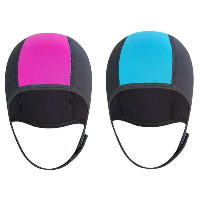 Capucha de Buceo Traje de Neopreno Térmico Gorro de Neopreno de 2,5 mm Gorros de Natación con Correas para la Barbilla para Esnórquel Deportes Acuáticos 2 Piezas Capuchas de Natación