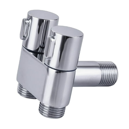 Solid Brass Double Angles Stop Valves 1/2" Wall Mount Brass Double Port Angles Valves for Kitchen & Bathroom Sinks