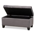 thumbnail image 2 of Baxton Studio Pouf de Rangement Rembourré Velours Gris Michaela, 2 of 10