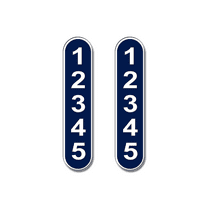 Curb-N-Sign, 2 Vertical Reflective Address Signs, Customized for You, Navy Blue