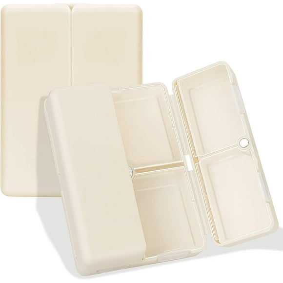 FYY Organisateur de Pilules Quotidien, 7 Compartiments Étui à Pilules Portable Organisateur de Pilules de Voyage, [Design Pliable] Boîte à Pilules pour Sac à Main pour Contenir Vitamines, Huile de Foie de Morue, Suppléments et Médicaments Blanc