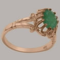 thumbnail image 3 of LBG British Made 9k Rose Gold Ring with Natural Emerald Womens Engagement Ring - 33 size options - Size 4, 3 of 6