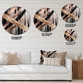 thumbnail image 4 of Designart "Metallic Elegance Stripes and Circles III" Abstract Marble Metal Round Art Print, 4 of 5