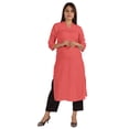 thumbnail image 1 of Moomaya Blouses Unies pour Femmes Kurti Ethnique Indienne Kurta Décontractée en Coton, 1 of 7