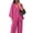 Rose Red, variant on tasrioml Women's Cotton Linen Two Piece Outfit Long Sleeve V Neck Button Top Wide Leg Pants Casual Loungewear Set