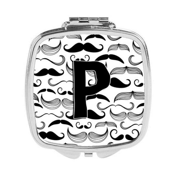 Letter P Moustache Initial Compact Mirror