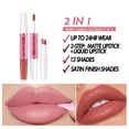 thumbnail image 3 of Brillant à Lèvres Mat 2 en 1, Gloss Longue Tenue Imperméable en Velours, Brillant à Lèvres Hautement Pigmenté, Ne Colle Pas au Verre et Ne Déteint Pas, Rouge à Lèvres Maquillage pour Femmes et Filles (Couleur:06), 3 of 7