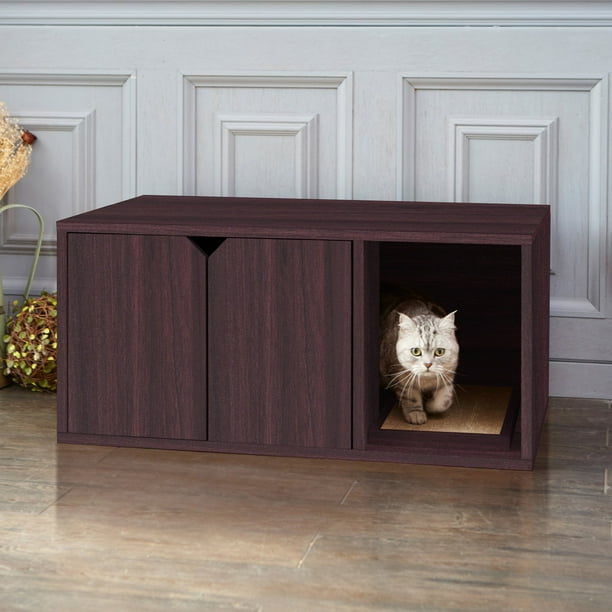 Way Basics EcoFriendly Enclosed Cat Litter Box, Brown