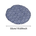 thumbnail image 3 of Reversible Cat Sleeping Pad, Comfortable Round Pet Mat with Soft Resilient Filling, Breathable All-Season Cushion for Cat Bed Basket Crate Kennel, Double-Sided Design Solid & Pattern, 19.7in, Blue, 3 of 3