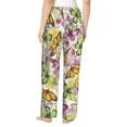 thumbnail image 3 of Naloa Butterflies2 Print Women’s Ultra-Soft Comfy Pajama Lounge Pants with Pockets & Drawstring, 3 of 8