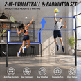 Portable Volleyball Net System E-Blue Adjustable Width Height for ...