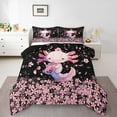 thumbnail image 2 of Erosebridal Cute Axolotl Bedding Set Bedroom Decor,Cherry Blossom Cartoon Axolotl Pattern Kawaii Bedding Set,Wildlife Animals Reptile Comforter,King Comforter Set with 2 Pillowcase, 2 of 7