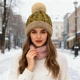 thumbnail image 2 of Fgnfyis Winter Glitter Hat with Ear for Cold Weather Warm Thickened Cap Hats for Women Gold, 2 of 5
