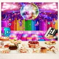 thumbnail image 4 of Disco Backdrop, 70s 80s 90s Retro Disco Party Ball Decorations Photography Background, Let's Glow Night Neon Music Birthday Dance Party Photo Booth Studio Props Backdrops,7X5ft, 4 of 5