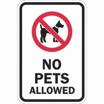 Lyle Reflective No Pets Sign,18x12in,Aluminum T1-1102-HI_12x18