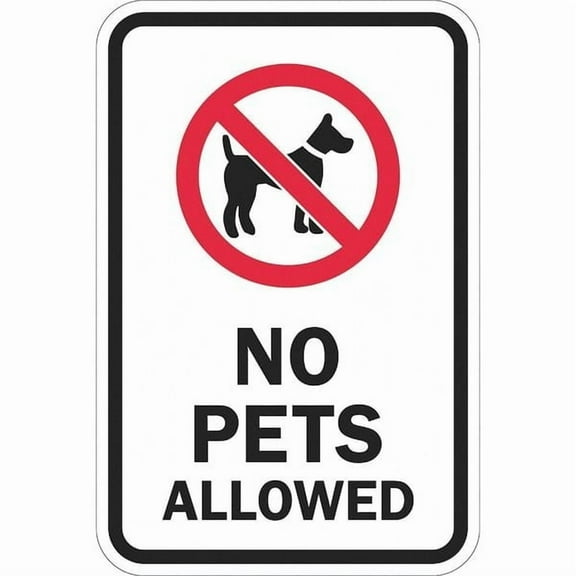 Lyle Reflective No Pets Sign,18x12in,Aluminum T1-1102-HI_12x18
