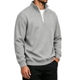 thumbnail image 7 of hoksml Men s Quarter Zip Sweatshirt Solid Color Casual Long Sleeve Pullover for Fall Daily Work Outdoor Comfort, 7 of 7
