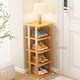 thumbnail image 2 of Zapatero de bambú de 5 niveles: zapatero vertical para espacios pequeños, organizador de zapatero alto y estrecho para armario, entrada, esquina, garaje y dormitorio, estante delgado para zapatos con, 2 of 8