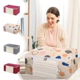 thumbnail image 1 of Bolsa portátil de almacenamiento con doble cremallera - organizador de telas no tejidas de 40x32x15cm para ropa, mantas y decoración estacional, 1 of 6