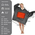 thumbnail image 2 of PMONPA Heated Wearable Blanket, Oversized Wearable Heated Blanket for Adult, Sherpa Fleece Blanket Hoodie, One Size, Grey, 2 of 8