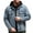 Navy, variant on Men's Winter Fake Two-piece Denim Casual Daily All-match Hooded Coat Gray L