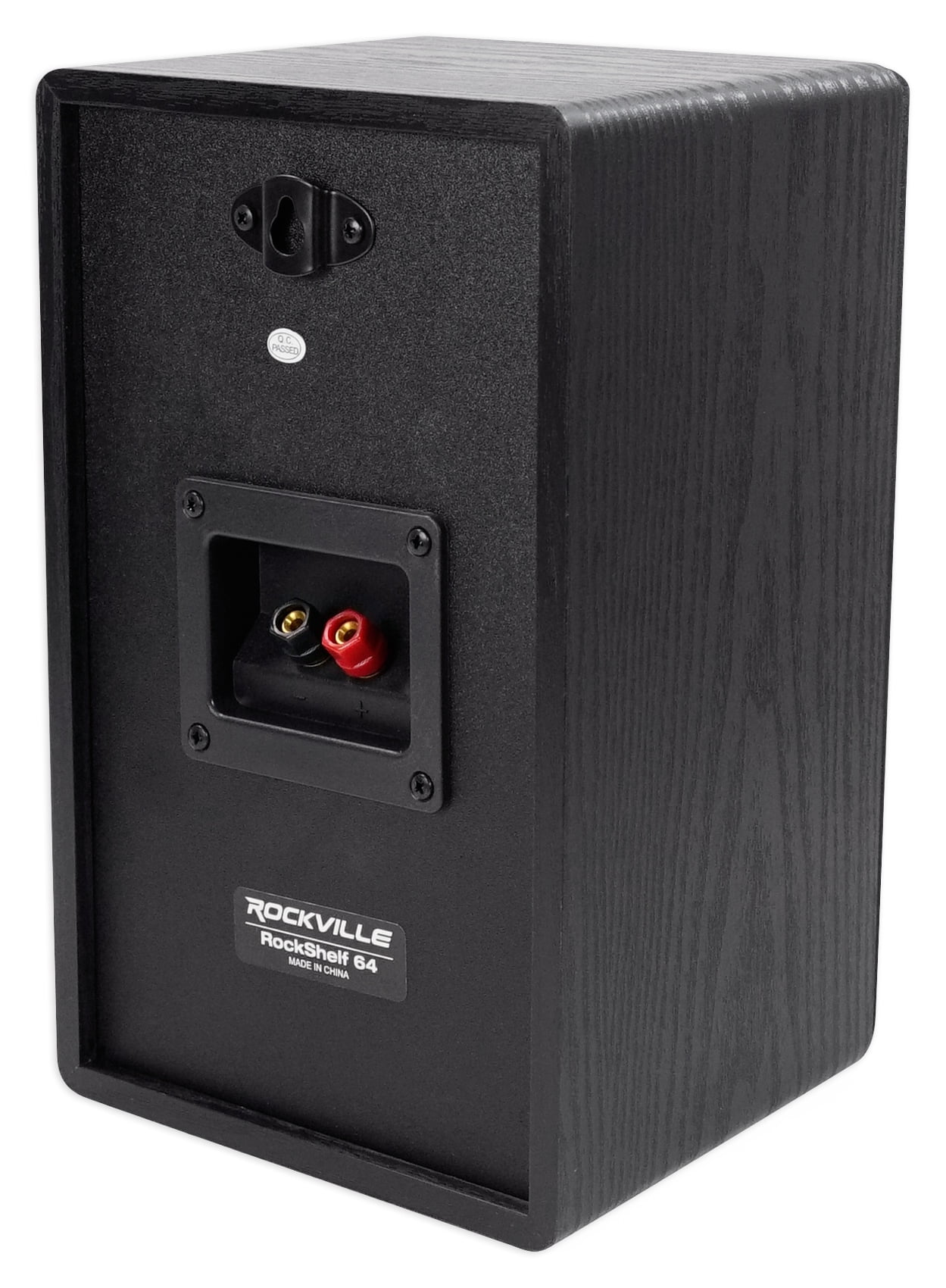 Pair Rockville RockShelf 64B Black 6.5" Home Bookshelf Speakers + 36" Stands