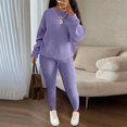 thumbnail image 1 of 2024 Winter Two Piece Sets Women Clothing Autumn Fashion Casual Solid Round Neck Pullover Loose Pit Knitted Sweater Pants Suits, 1 of 5