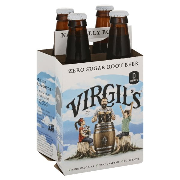 Virgils 2479145 12 fl oz Zero Root Beer Soda