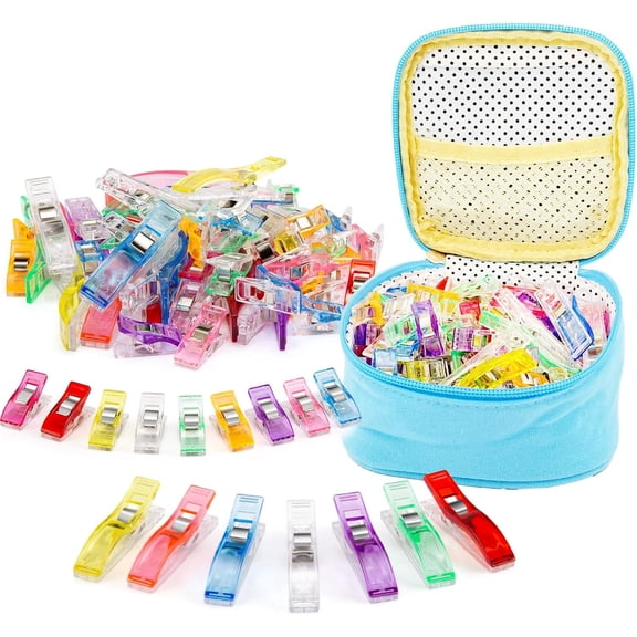 SEWING CLIPS 100 Pcs Quilting Clips 80 Small   20 Large Fabric Clips Assorted Colors & Sizes Multipurpose Plastic Craft Supplies Quilting Accessories