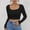 Black, variant on Womens Long Sleeve Basic Crop Tops Women's Loose Long Sleeve Round Neck T-Shirt Bottoming Top Watermelon Red 6(M)