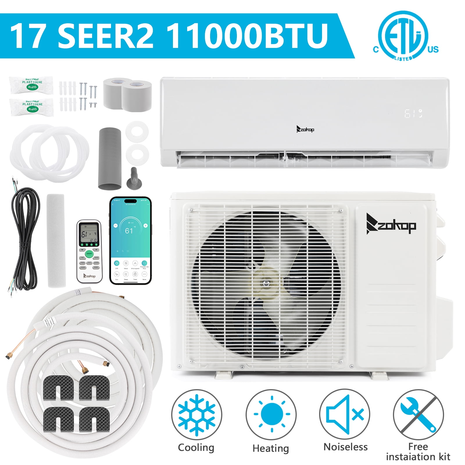 Ktaxon 5000 BTU Window Air Conditioner, 3-in-1 Cool/Fan/Dehumidifier Window AC Unit, Easycool Air Conditioner with Remote Control, Cools up to 150 Sq. Ft.