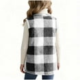 thumbnail image 3 of JIAYUE Tops for Girls Plaid Print Reversible Soft Vest Pocket Front For Kids Casual Wear, 3 of 9