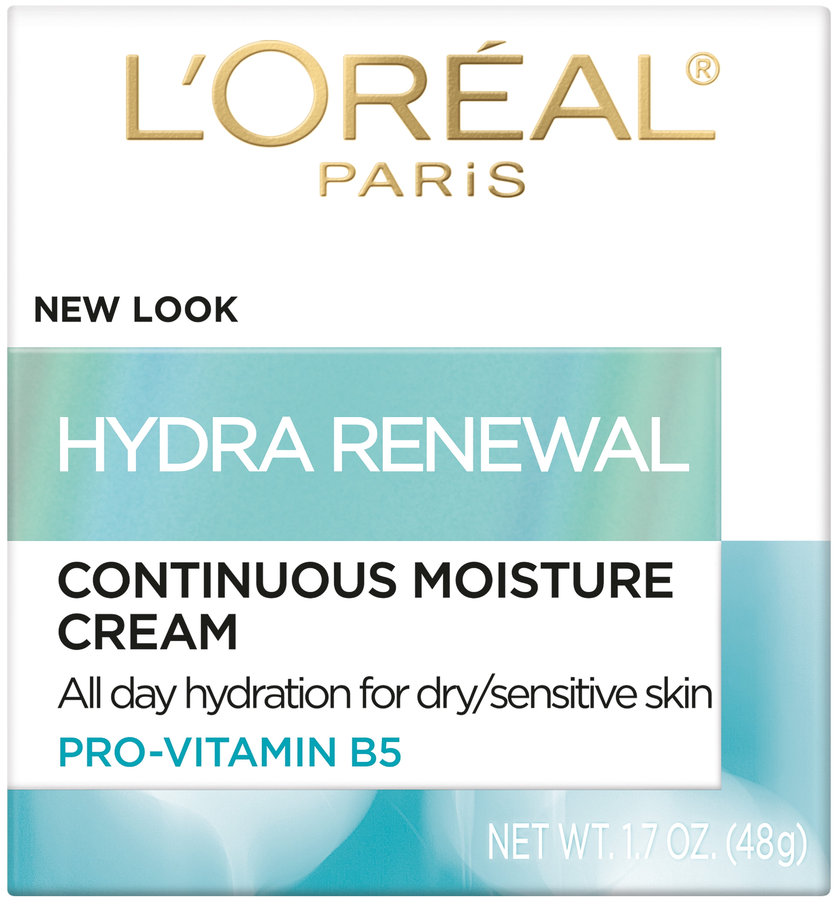 (3 pack) L'Oreal Paris Hydra-Renewal Continuous Facial Moisturizer for Dry Sensitive Skin, 1.7 oz