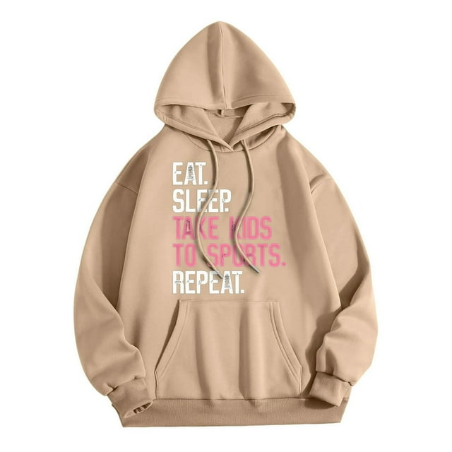 CNKOO Women Casual Sweatshirt Loose Letter Print Hoodie Pullover Long Sleeve Workout Fall Clothing