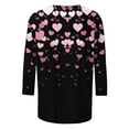 thumbnail image 4 of POTETI Valentine Blouse Romantic Three-Quarter Sleeve T-Shirts Casual Round Neck Love Graphic Gift for Girlfriend Tops, 4 of 5