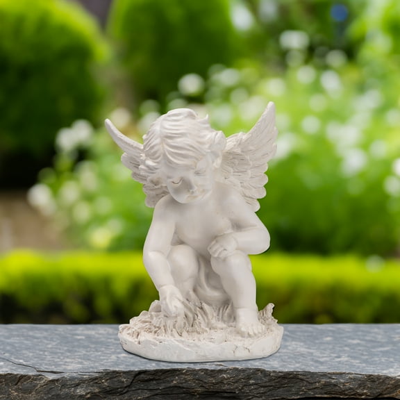 Northlight Reaching Cherub Angel Outdoor Garden Statue - 12"