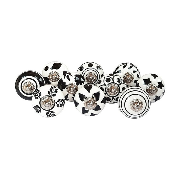 Royal Kraft Vintage Hand Painted Ceramic Pull Knobs for Kitchen Cabinet, Door & Drawer, Wardrobe, Cupboard (Set of 10) Sknob010